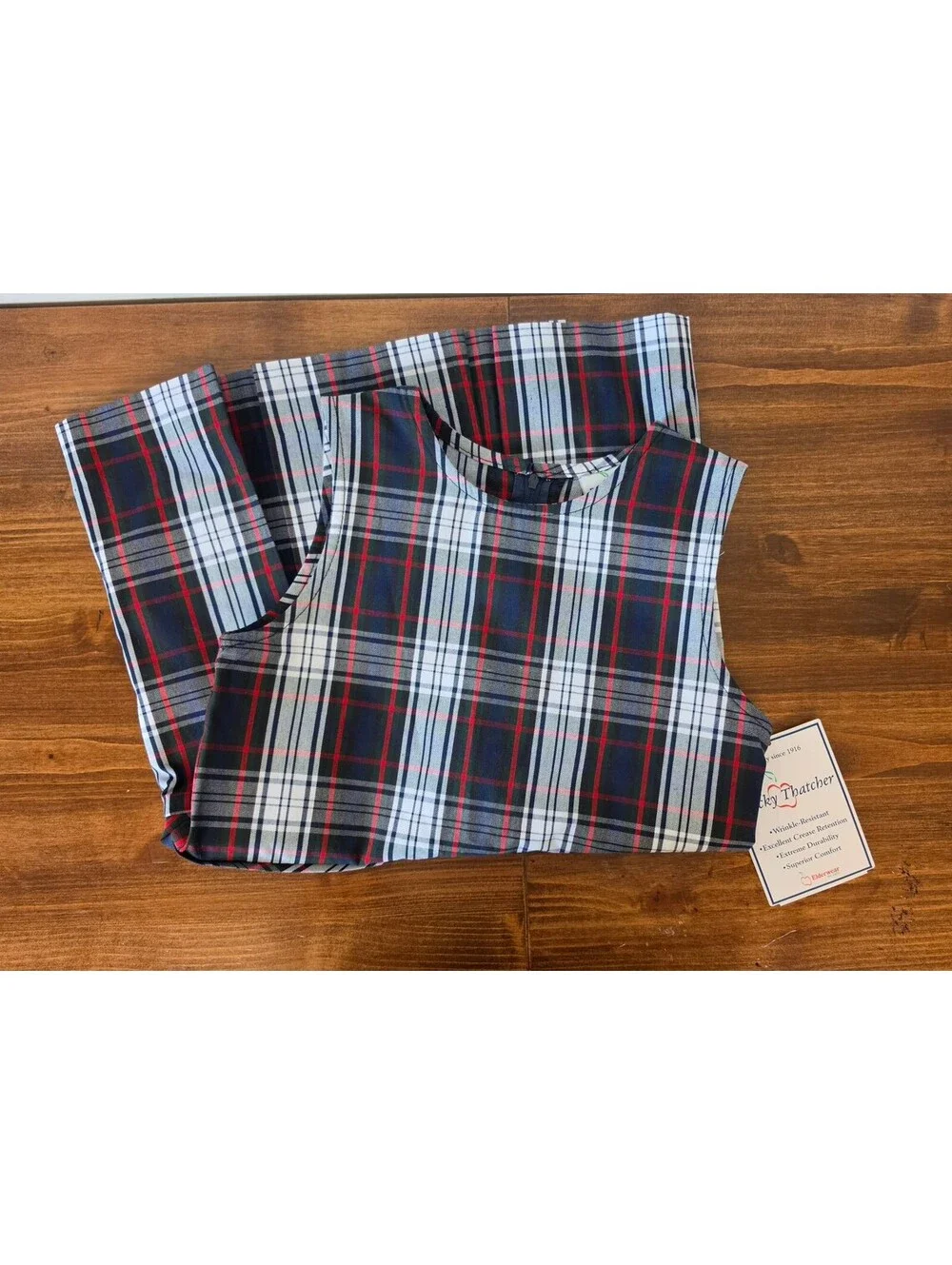 NWT Becky Thatcher Elderwear Girls Plaid School Uniform Pleated Dress, Sz 5, #97